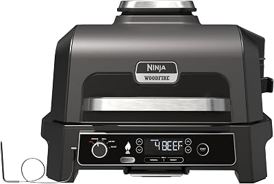 Ninja Woodfire Pro XL Electric BBQ Grill & Smoker 4 in 1 Grey/Black