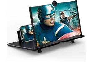 FANLORY 18'' Screen Magnifier,3D HD Mobile Phone Magnifing Projector Screen Enlarger for Movies, Videos and Gaming, Foldable Phone Stand Holder with Screen Amplifier,Compatible with All Smartphones (18Inch)