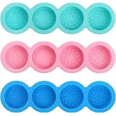 Hedume 3 Pack Silicone Soap Molds, 4-Cavity Different Flower Shapes Silicone Baking Mold, Handmade Soap Molds, Nonstick &amp; BPA Free, Perfect for Soap Making, Handmade Cake Chocolate Biscuit