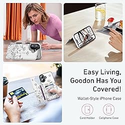 Goodon for iPhone 16 Case Wallet - Flip Folio