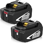 Munikind 2Pack BL1860B Replacement Battery for Makita 18V Battery 6.0Ah Lithium Compatible with Makita 18 Volt BL1850B BL1840B BL1830B BL1835 BL1840 LXT400 with LED Indicator Cordless Tool