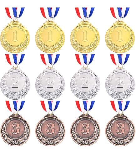 Swpeet 18-Pack Olympic Style Medals – Gold, Silver, Bronze Award Medals With Ribbons For Sports, Competitions & Parties