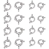 UNICRAFTALE 10pcs 2 Sizes 10mm/12mm Spring Clasps Stainless Steel Ring Clasps Smooth Surface Connector Findings for DIY Jewelry Making, Stainless Steel Color