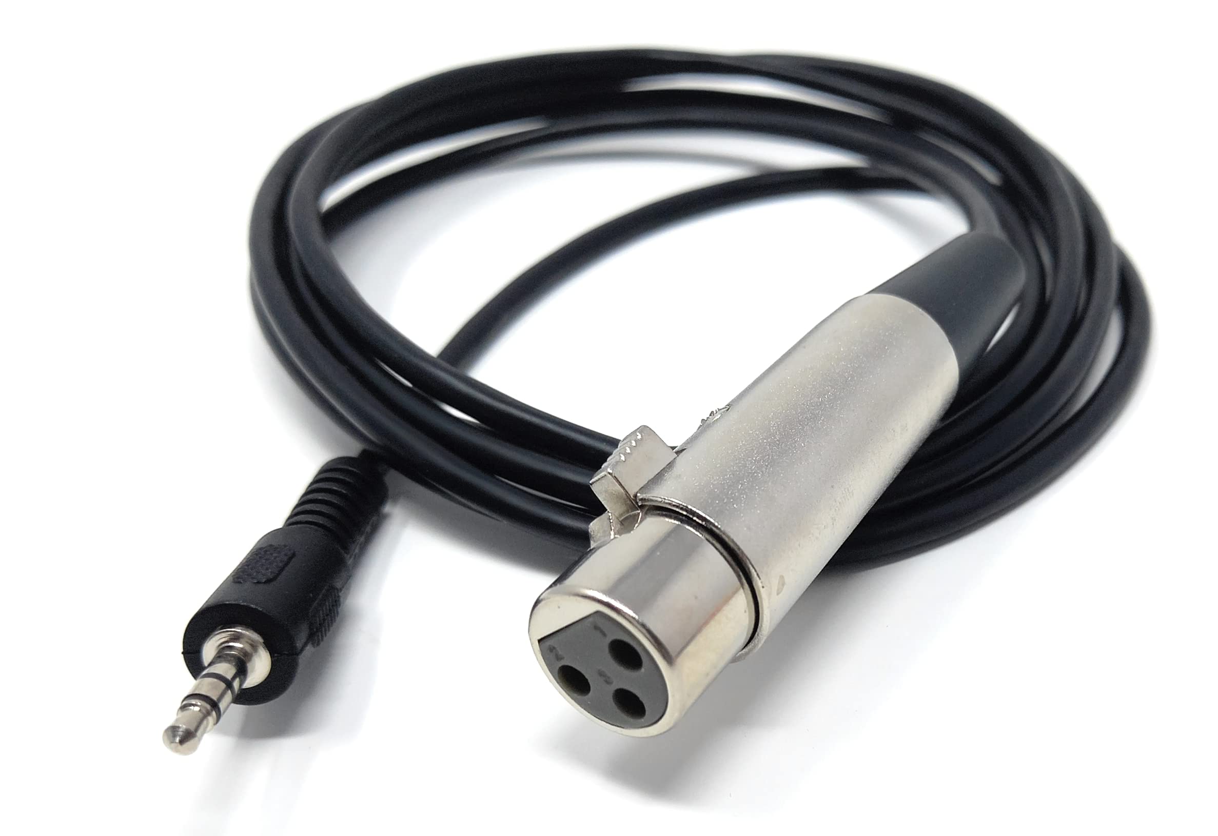 DRUT 2m 3 Pin XLR Socket to 3.5mm Stereo Jack Plug for Microphone, Music Instruments, musicians, podcasters, video creators Lead Cable 6.5ft