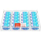 Beautyflier Colored Contact Lens Organizer Case, Hold 15 PCS Each Slot, Total 60 PCS(30 Pairs), Disposable Daily Contact Lenses Portable Storage Box with Labeled R&L, Fit All Brands, Large Capacity