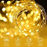 ooklee 2 Pack Fairy Lights Battery Operated 10M 100 LED Waterproof Warm White view 4