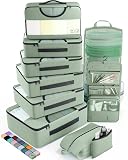 Veken 10 Set Packing Cubes for Travel Essential, Suitcase Organizer Bags in 4 Sizes, Carry-On Luggage Accessories with Large Laundry & Hanging Toiletry Bag, Must-Have for Airplane, Road Trip & Camping