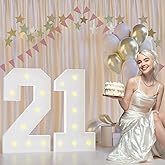 21st Birthday Decorations Marquee Numbers, 2.3FT Large Light up Number 21 for Birthday Decorations, Number 21 Light up Numbers for Party Anniversary Decor Sign