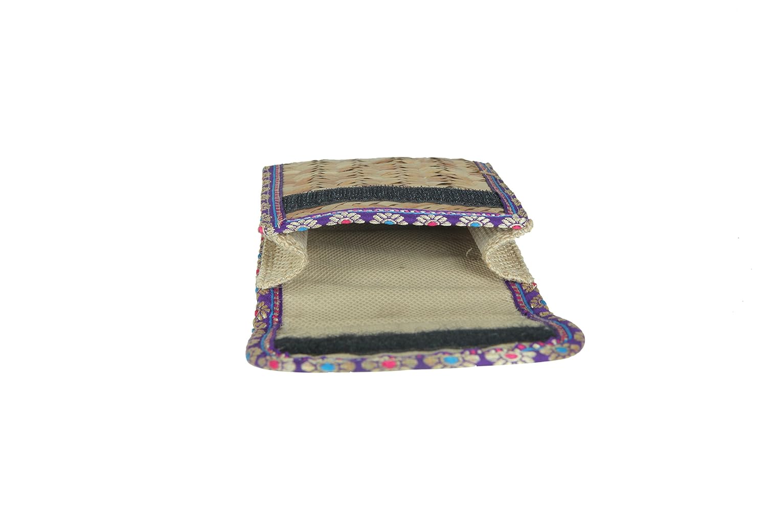 csm girl's jute mobile pouches (multicolour) - pack of 2