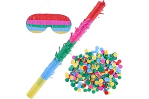 LCOOR 15.7 inch Pinata Sticks, Pinata Sticks with Blindfold and Confetti
