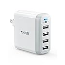Anker 40W 4-Port USB Wall Charger with Foldable Plug, PowerPort 4 for iPhone X/8/7/6S/6S Plus, iPad Pro/Air 2/mini2, Samsung Galaxy/Note, LG, Nexus, HTC, and More