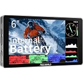FEELWORLD P6XL 6" 1200nit Touch Built-in Battery Field DSLR Camera Monitor | ﻿4K HDMI In Out, 3D LUT, HDR Waveform Focus, for Profession Videographer Filmmaker, High Bright for Outdoor, 332g lightweight