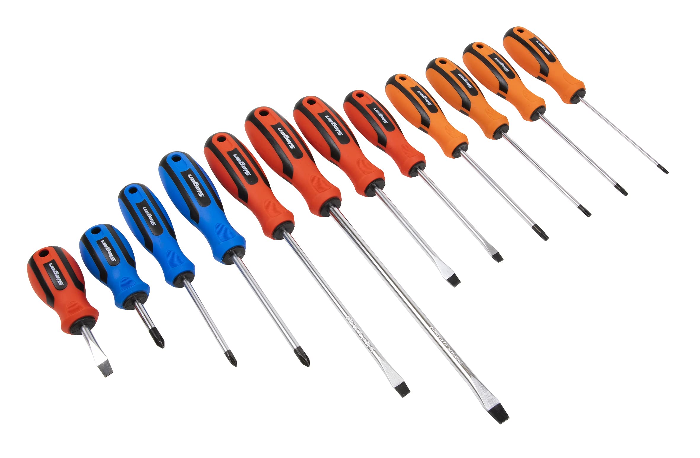 Siegen by Sealey Soft Grip Screwdriver Set 12pc - S0616