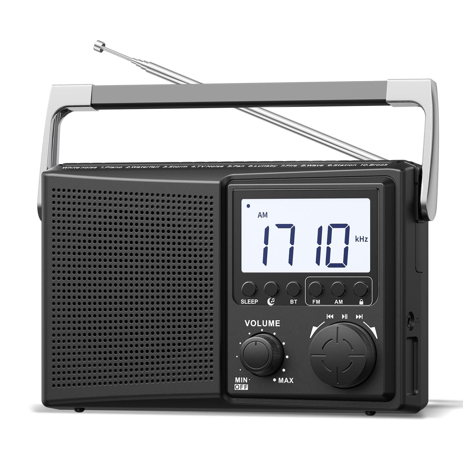 Photo 1 of LEOTEC AM FM Radio with Bluetooth,Portable Radio Strong Reception,Plug in Wall,Battery Operated,10 White Noise Sounds,Digital Sleep Timer,Headphone Jack,Volume Control,Easy to Use,Gifts for Seniors