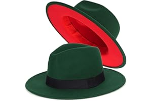 FADACHY Trendy Fedora Hats for Men & Women Wide Brim Felt Hat Dress Panama Hat Two Tone Fedora