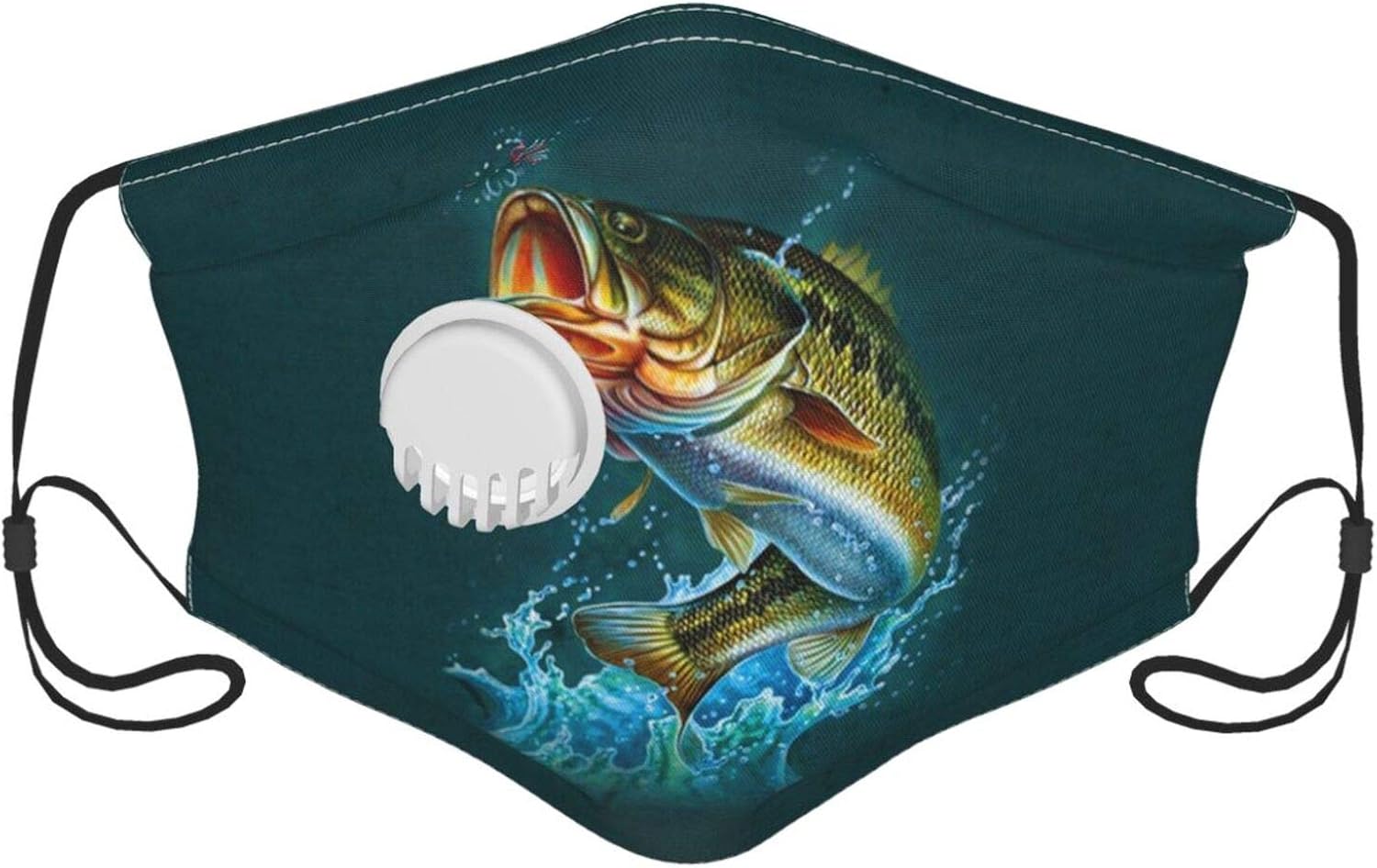 Bass Fishing Outdoor Mask, Protective 5Layer Breathability and Comfort Men Women Bandana at