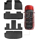 for Chevy Traverse 2018-2023 Floor Mats & Cargo Liner ONLY for 7 Seats Bucket Seats, All Weather TPE Rubber Mats for Chevy/for Chevrolet Traverse Accessories (Fit 2024 Traverse Limited)