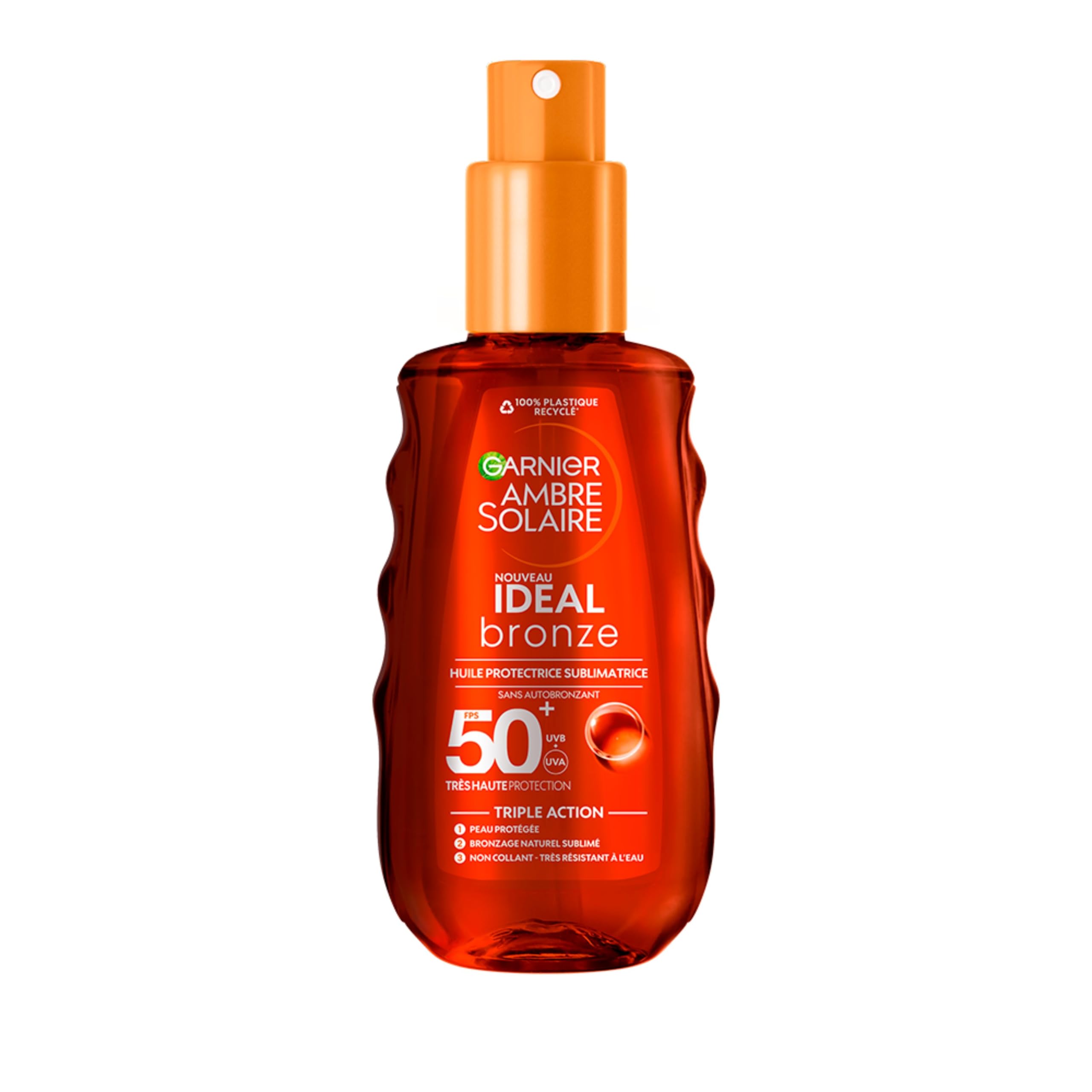 Garnier GARNIER Ambre Solaire Ideal Bronze - Enhancing Protective Oil SPF 50+ - Nourishes & Enhances Tanning - Vitamin E & Shea Butter - Vegan & Cruelty Free - All Skin Types - 150 ml