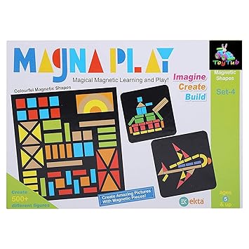 ORIGIN Magna Play Set - 4 (Create 500+ Different Puzzle and 58 Colourful Traiangle Magnets)