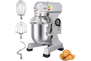 LEEVOT 15Qt 600W Commercial Food Mixer, Commercial mixer 3 Speed Adjustable, Heavy Duty Stand Mixer with Stainless Steel Bowl for Bakery Pizzeria.
