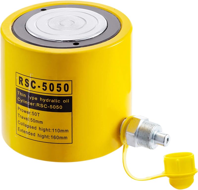 VEVOR 50 Ton Hydraulic Ram Cylinder Jack 2" Single Acting Pump Heavy Duty Metal