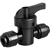 TTioDri 10 Pack 1/4 Inch Drip Irrigation Shut Off Valve Fittings - 1/4'' Drip Line Push-to-Fit Switch Valve Connectors for 1/4 Inch Drip Irrigation Tubing Regulate Water Flow
