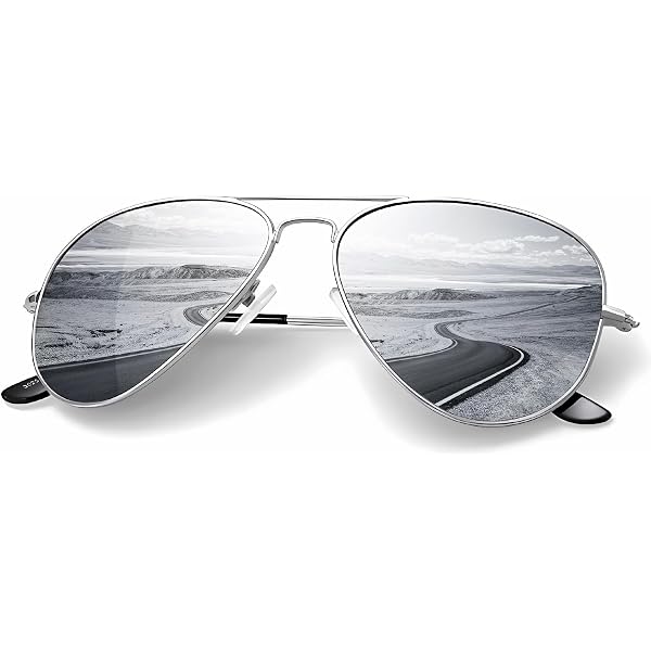 Amazon.com: Skeleteen Silver Mirrored Aviator Sunglasses  display picture 1