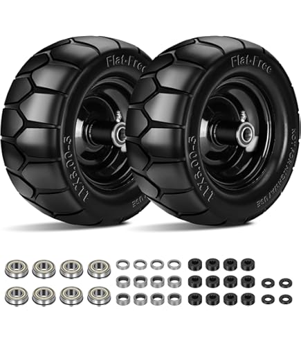Amazon.com: NoAir® (2) Flat Free Tire Assemblies 11x6.00-5 Fits