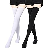 SATINIOR Extra Long Socks Thigh High Cotton Socks Extra Long Knee Boot Stockings for Women