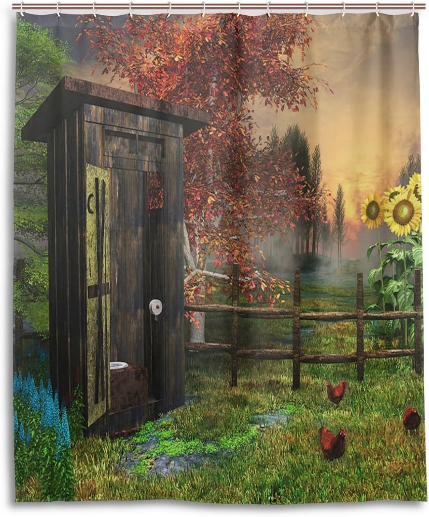 WEETIME Ethel Ernest Waterproof Bath Curtain Beautiful Outhouse Landscape Polyester Fabric Bathroom Shower Curtain 60 x 72 inch B078JD21FB