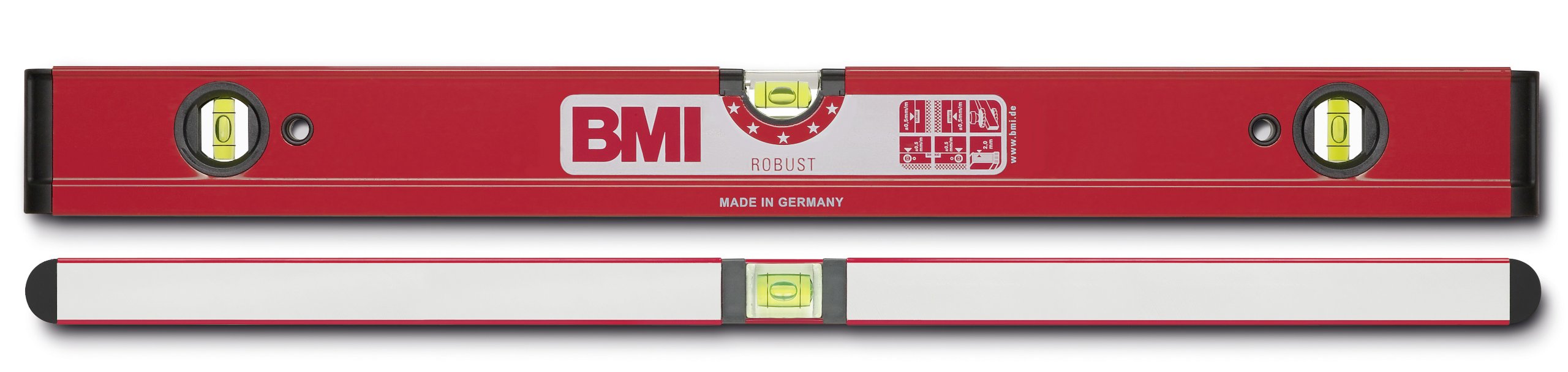 BMI 698060 "Robust" Alu-Spirit Level, Red, 60 cm