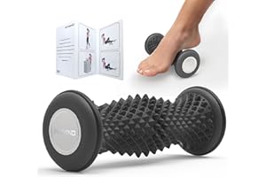 FITMIND Foot Roller Massager for Plantar Fasciitis, Arch and Heel Pain Relief，Portable and Silence, Deep Tissue Foot Massager Roller Tool to Improve Circulation and Relieve Tension-Black