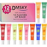 Dmsky 12 Pack Lip Gloss Bulk, Clear, Non-Sticky, 12 Flavors | Lip Gloss Set with Shea Butter, Lip Oil for Dry Chapped Lips