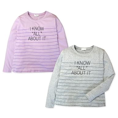 Amazon グレー 150cm 子供服 女の子 Tシャツ 長袖 Aライン ロゴ Amazon グレー 150cm 子供服 女の子 Tシャツ 長袖 Aライン ロゴ