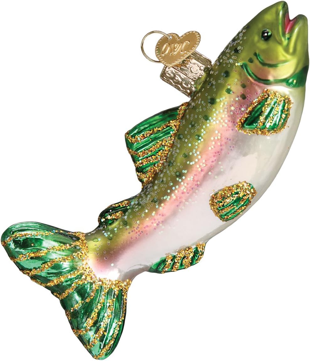 Ornaments - Old World Christmas Fish Collection Glass Blown Ornaments for Christmas Tree Alpine Rainbow Trout