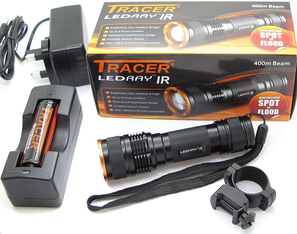 Tracer LEDRay IR NV 400M Illuminator Infrared + Battery Charger Amazon