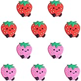 WEWAYSMILE 10 Piece Cute Silicone Beads DIY Silicone Bulk Beads for DIY Handicrafts, Beaded Pen, Phone Straps, Bag Pendants (Strawberry)