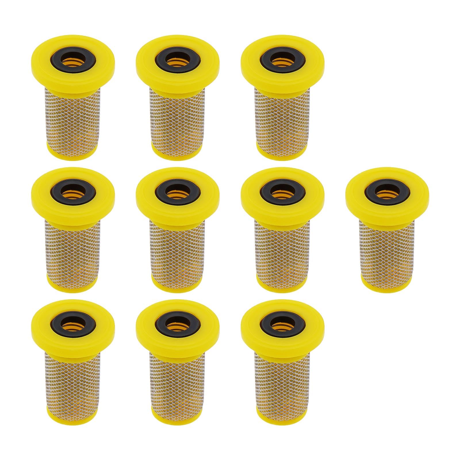 SG Store 10Pcs 100 Mesh Size Yellow Spraying Nozzle Mesh Filters Top Hat Mesh Filters for KnapsackSprayer, PTO Sprayer, Line Marking Machines