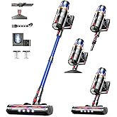 Cordless Vacuum Cleaner,Upgraded 50KPA 600W 70 Mins Stick Vacuum with Self-Standing,Touch Screen, Rechargeable, Lightweight,Anti-tangle Wireless Vacumm,Vacuum Cleaners for Home/Pet Hair/Carpets/Floors