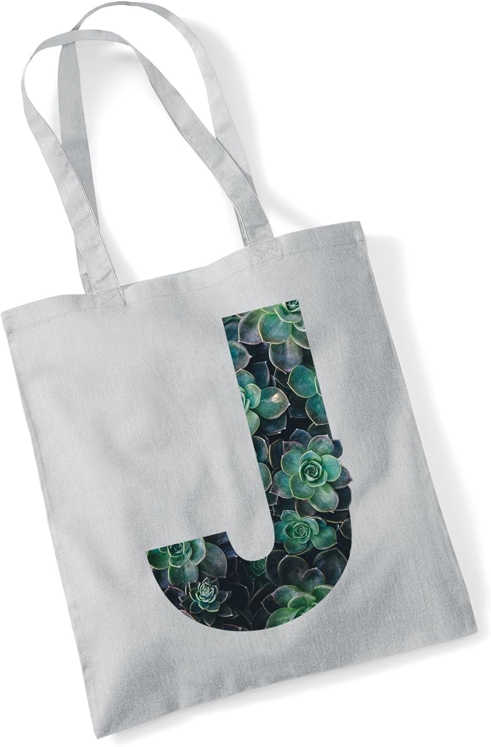 Tote Bags For Women Letter J Printed Cotton Shopper Bag Gifts LGREY