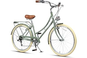 AVASTA Vela Hybrid Bike for Adult Women Female Lightweight Step Through 26 Inch High Tensile Steel Frame City Commuter Comfort Lady Bicycle, 6-Speed, Multiple Colors