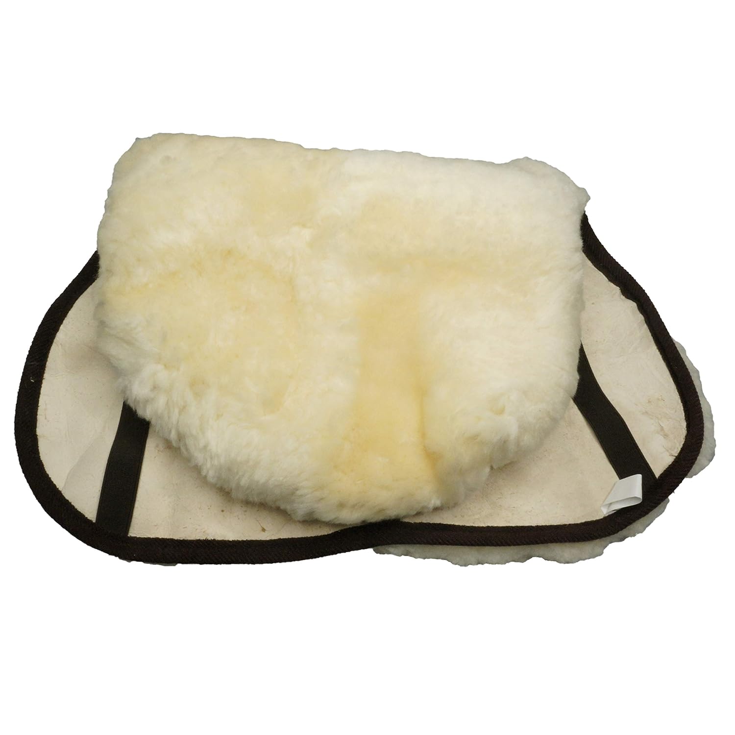 Beige English Saddle Seat Saver Cover Real Australian Merino Sheepskin