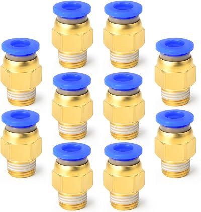 ERGAOBOY PC8-01 8mm Tube OD x 1/8 BSP Male Push Fittings 10 Pcs