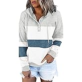 VIEACTIVEWEAR Hoodie for Women Tie Dye Sweatshirt Button Down Tops Casual Long Sleeve Oversize Pullover