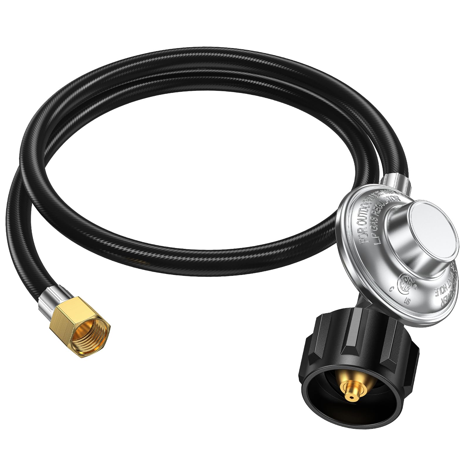 Photo 1 of Propane Regulator with Hose, 4FT Propane Hose with Regulator, Low Pressure Propane Grill Regulator and Hose, 0-1Psi Propane Gas Regulator, Gas Grill Regulator, Propane Hose for Propane Grills