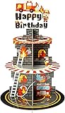 Haooryx Firefighter Party Decoration Cupcake Stand