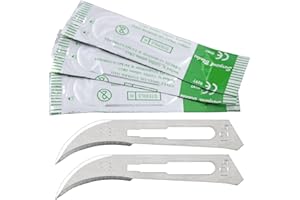100 PCs #12B Stainless Steel Blades by JEVOLVE – Individually Wrapped, Ultra-Sharp Dermablade Style Blades for Crafting, Carving, Detailing, DIY Projects & Fine Material Cutting