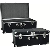 Seward Trunk 30-inch Footlocker Trunk with Wheels Black