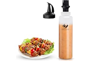 Silicone Basting Brush & BBQ Sauce Bottle - 16 oz Basting Bottle Dispenser for Grilling - Perfect Grill Brush for Marinades