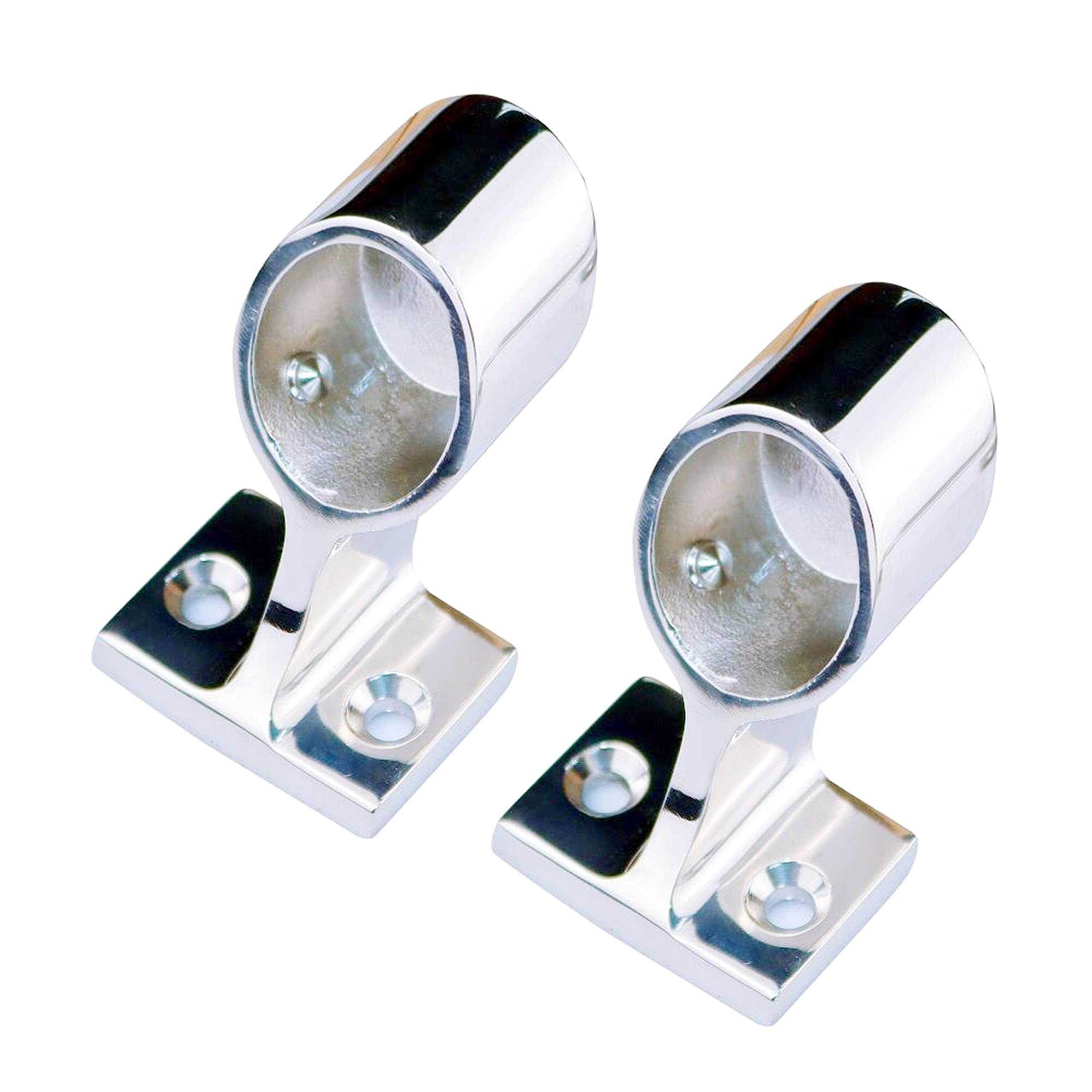 Photo 1 of 1/2 Pcs 60° Marine Boat 316 Stainless Steel 7/8" Hand Rail Fitting Left Front Support Bracket Stanchion Hardware for 22mm Tube (2, 7/8inch)